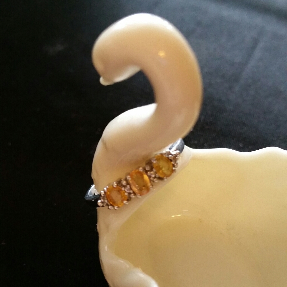 Citrine and diamond ring